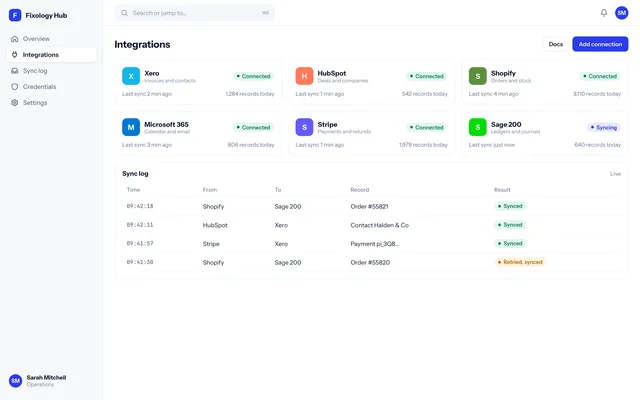 Integrations and APIs screenshot