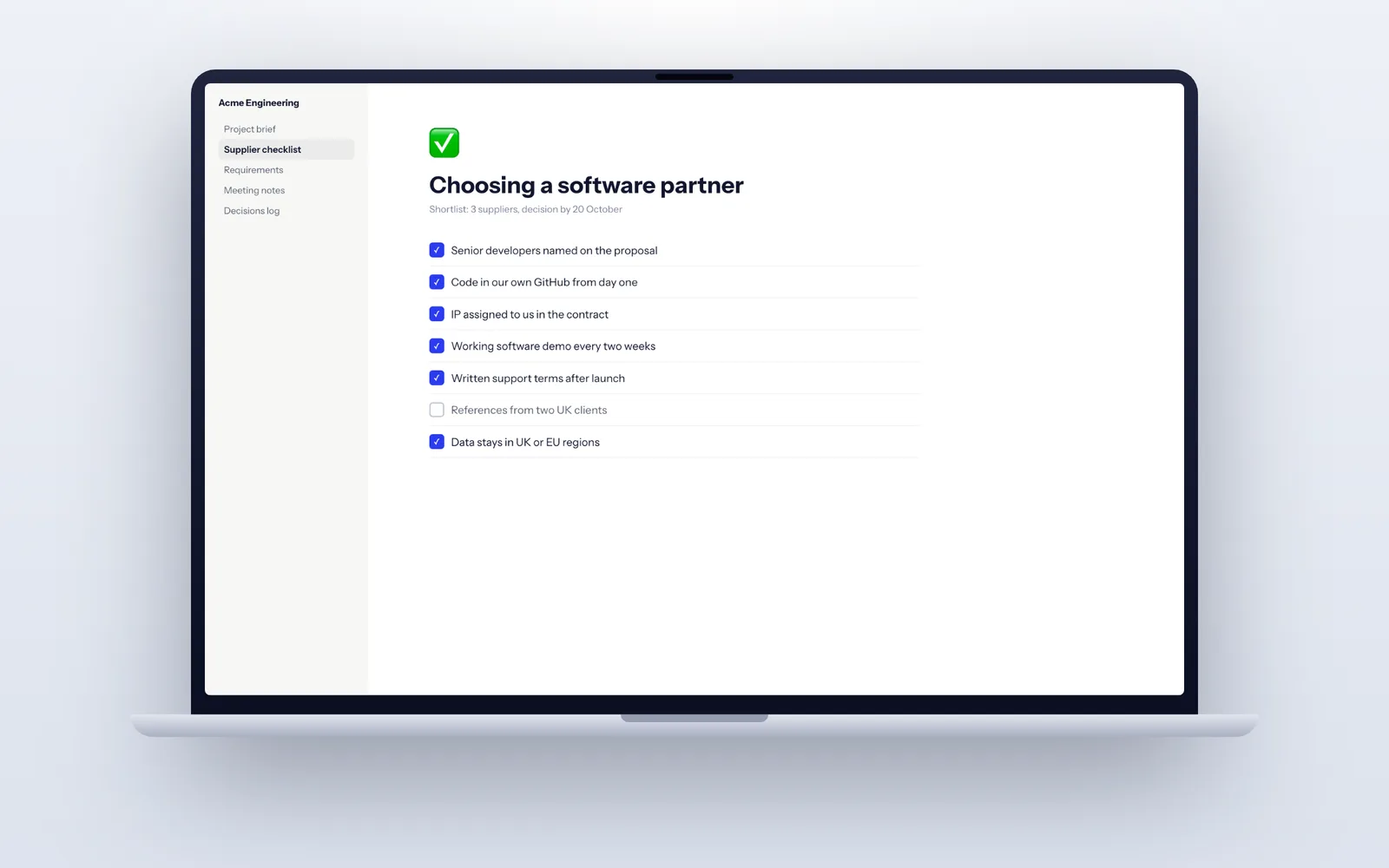 Bespoke vs off-the-shelf software screenshot