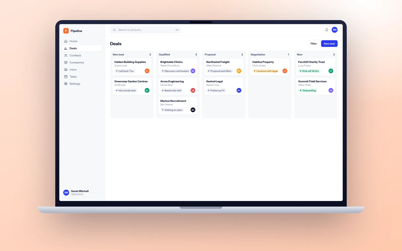 Bespoke CRM development screenshot
