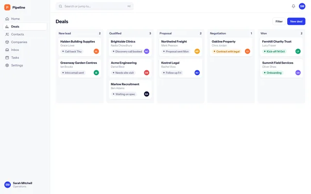 Bespoke CRM screenshot