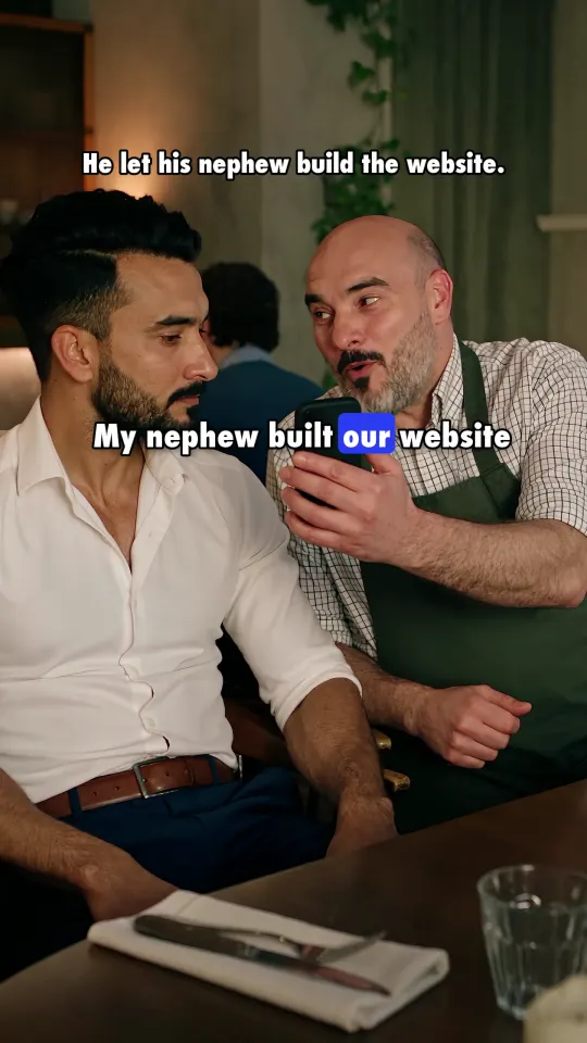 Still from a video ad for a website design studio
