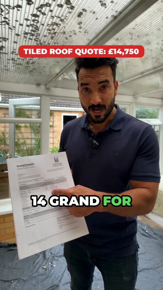 Still from a video ad for a conservatory roof installer
